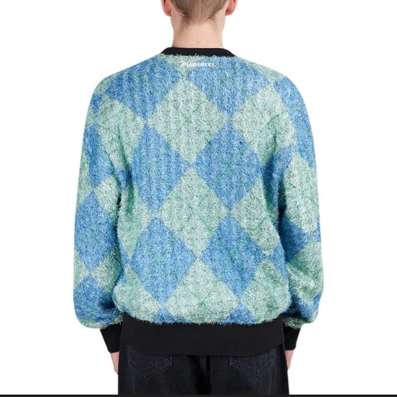 Pleasures Rev Green Aqua Fuzzy Sweater Cardigan - Picture 4 of 10